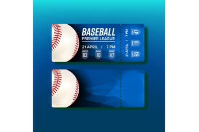 Ticket Tear-off Coupon On Baseball Match Vector