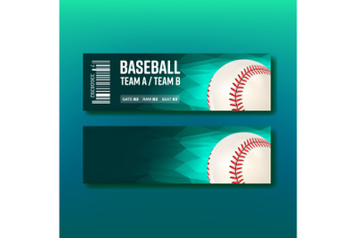 Colorful Ticket Visit Baseball Template Vector