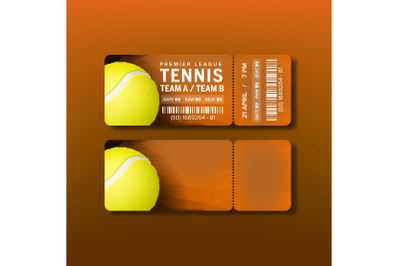 Ticket For Visit Premier League Of Tennis Vector