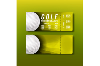 Ticket Tear-off Coupon For Golf Tournament Vector