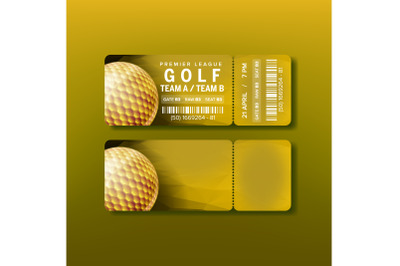 Ticket For Premier League Golf Tournament Vector