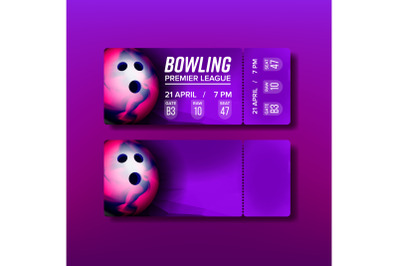 Ticket Tear-off Coupon On Bowling Match Vector