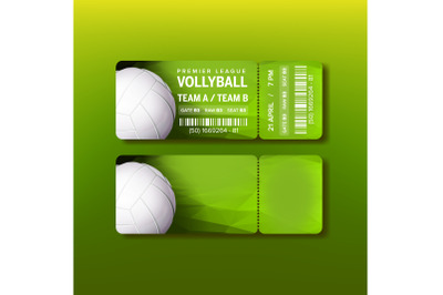 Ticket On Premier League Of Volleyball Vector