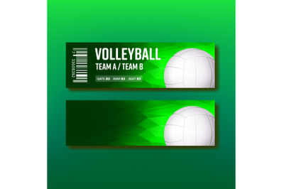 Colorful Ticket On Volleyball Template Vector