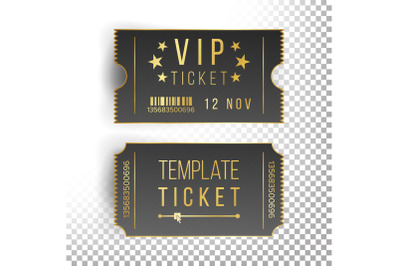 Ticket Template Set Vector. Invitation Coupon. Isolated