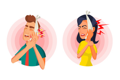 Toothache Concept Vector. Oral Toothache Concept. Sad Patient Suffering From Toothache. Cartoon Character Illustration