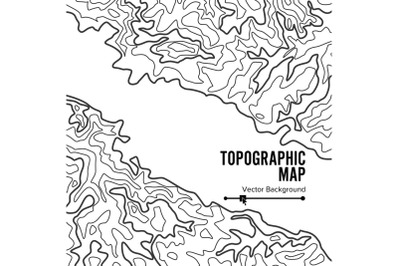 Contour Topographic Map Vector. Geography Wavy Backdrop. Cartography Graphic Concept.