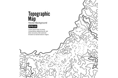 Topographic Map Background Concept. Elevation . Topo Contour . Isolated On White