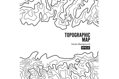 Topographic Map Background Concept. Elevation . Topo Contour . Isolated On White