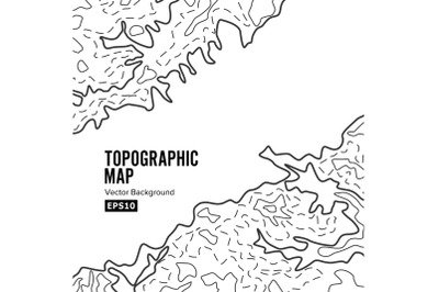 Topographic Map Background Concept. Elevation . Topo Contour . Isolated On White