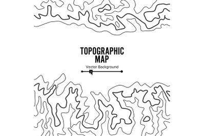 Contour Topographic Map Vector. Geography Wavy Backdrop. Cartography Graphic Concept.