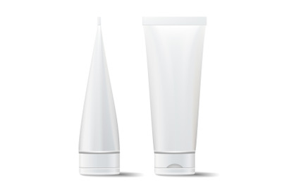 Tube Vector Mock Up. Empty Clean. Cream&2C; Cosmetic Products Blank 3D Tube. Isolated Cosmetic Packaging