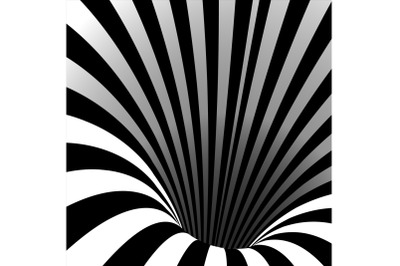 Spiral Vortex Vector. Illusion Swirl. Tunnel Hole Effect. Movement Executed In The Form. Psychedelic Effect. Geometric Background Illustration