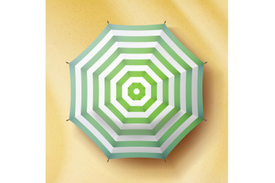 Umbrella Top View Vector. Parasol Top View. Holiday Illustration.