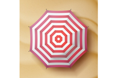 Classic Round Rain Umbrella Vector. Travel Illustration.