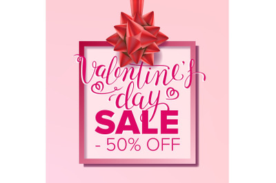 Valentine s Day Sale Banner Vector. February 14 Sale Poster. Marketing Advertising Design Illustration. Template Design For Valentine Poster, Brochure, Love Card, Shop Discount Advertising.