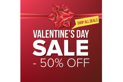 Valentine s Day Sale Banner Vector. Big Super Sale. Cartoon Business Brochure Illustration. Design For Valentine Love Banner, Brochure, Poster, February 14 Discount Offer