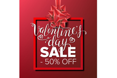 Valentine s Day Sale Banner Vector. Business Advertising Illustration. February 14 Sale Poster. Template Design For Web, Love Flyer, Valentine Card, Advertising.