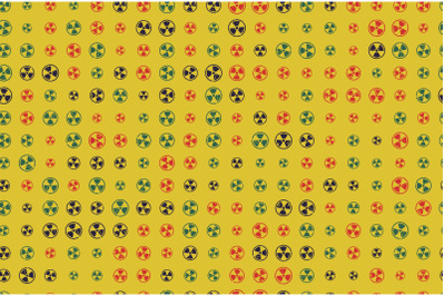 Vector Pattern 60s. Seamless Background With Nuclear Icon. Radioactive Symbol