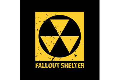 Fallout Shelter. Vintage Nuclear Symbol. Radioactive Zone Sign. Vector Illustration