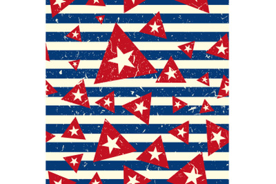 Vector Pattern 60s. Seamless Background Inspired Flag Of Cuba.