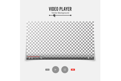 Video Player Interface Template Vector. Good Design Blank For Web And Mobile Apps.