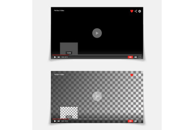 Video Player Interface Template Vector. Modern Flat Video Player