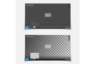 Video Player Interface Template Vector. Trendy Minimal Flash Interface In Social Style. Modern Illustration For Web Site And App