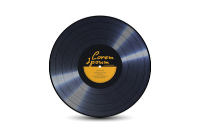 Vinyl Disc With Shiny Grooves. Old Retro Records. Isolated Vector Illustration.