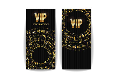 VIP Invitation Card Vector. Sequins Round Dots. Decorative Vector Background. Elegant Template Luxury Invitation.