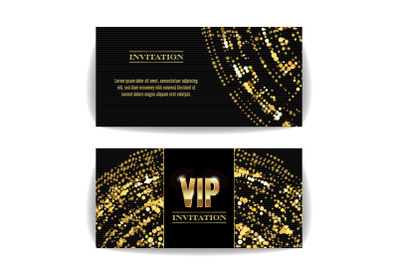 VIP Invitation Card Vector. Sequins Round Dots. Decorative Vector Background. Elegant Template Luxury Invitation.