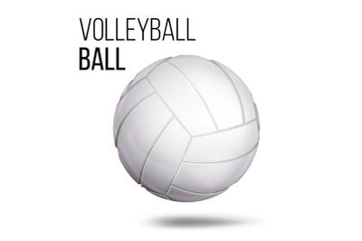 White Volleyball Ball Isolated Vector. Realistic Illustration