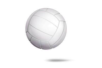 3D Volleyball Ball Vector. Classic White Ball. Illustration