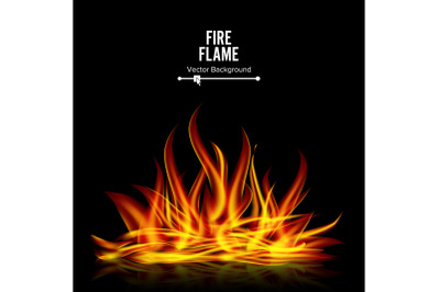 Bonfire Vector On Black Background. Realistic Illustration