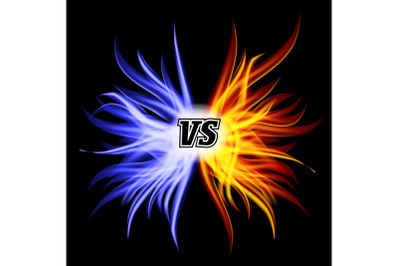 Versus Vector. VS Letters. Flame Fight Background Design. Competition Concept. Fight Symbol