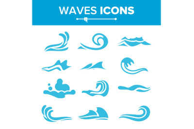 Wave Icons Vector. Ocean Water Design Element. Isolated Illustration