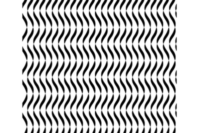 Wavy Lines Seamless Vector Abstract Background. Black And White Wavy Lines Abstract Pattern