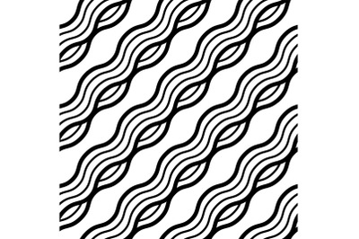 Wavy Lines Seamless Background. Modern Geometric Background. Vector Seamless Texture. Repeating Pattern With Wavy Lines Arranged Diagonally.