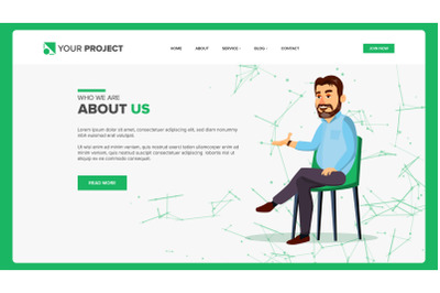 Web Page Design Vector. Business Style. Front End Site Scheme. Cartoon People. Benefits Scheme. Illustration