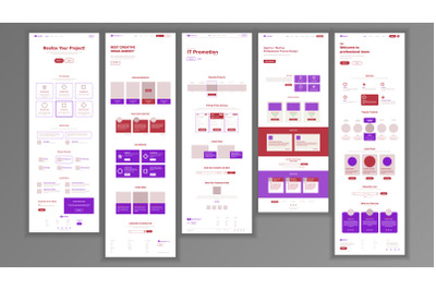 Website Template Vector. Page Business Technology. Landing Web Page. Creative Modern Layout. Finance Service. Engineering Growth. Payment Plan. Illustration