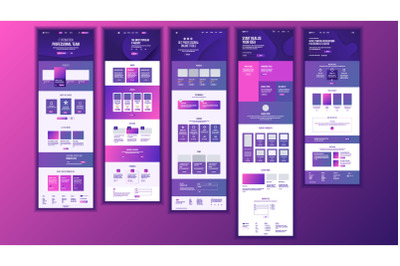 Main Web Page Design Vector. Website Business Screen. Landing Template. Innovation Idea. Engineer Device. Mining Money. Progress Report. Illustration