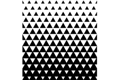 Halftone Triangular Pattern Vector. Abstract Transition Triangular Pattern Wallpaper. Seamless Black And White Triangle Geometric Background.