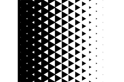 Halftone Triangular Pattern Vector. Abstract Monochrome Geometric Triangle Pattern Design Background