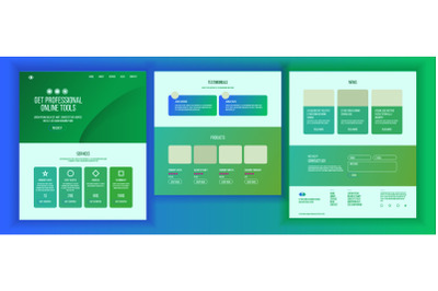 Website Design Template Vector. Business Technology. Landing Web Page. Modern Online Servises. Promotion Settings. Advertising Aanalysis. People Environment. Illustration