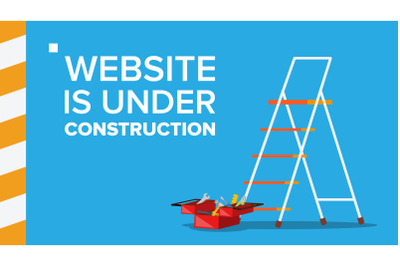 Website Under Construction Vector. Landing Page. Error Website Page. Coming Soon. Design, Development. Flat Illustration