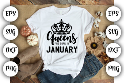 Queens are Born in January SVG,DXF,PNG,EPS