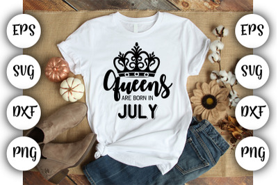 Queens are Born in July SVG,DXF,EPS,PNG