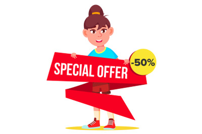 Big Sale Banner Vector. School Children&2C; Pupil. Mega Sale Poster Design. Discount And Promotion. Isolated Illustration