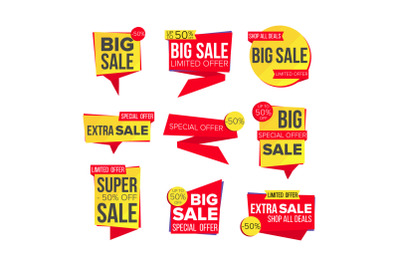 Sale Banner Set Vector. Discount Tag&2C; Special Offer Banner. Special Offer Templates. Best Offer Advertising. Isolated Illustration