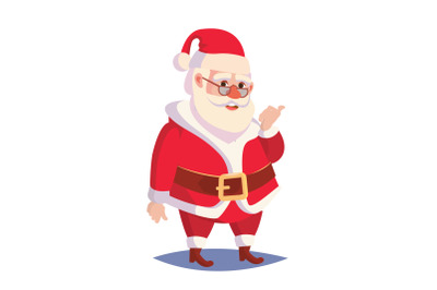 Santa Claus Isolated Vector. Classic Santa In Red Suit And Hat. Good For Banner&2C; Brochure&2C; Poster&2C; Advertising Design. Isolated Flat Cartoon Character Illustration